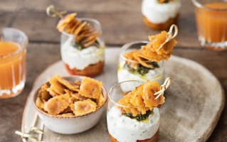 rap-verrines-aux-poivrons-fromage-de-chevre-et-ravioles-a-poeler-tomates-mozzarelle